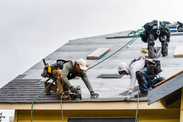 Professional Gutter Installation technician working in Medina, TN